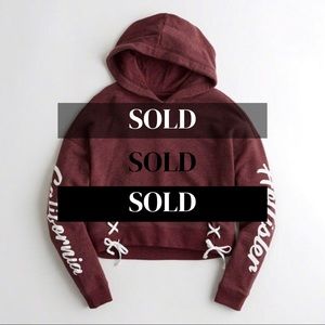 ⛔️SOLD⛔️Lace Up Cropped Hoodie